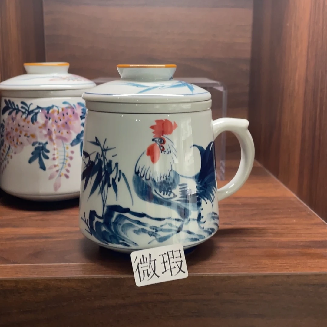 有瑕釉下彩纯手绘