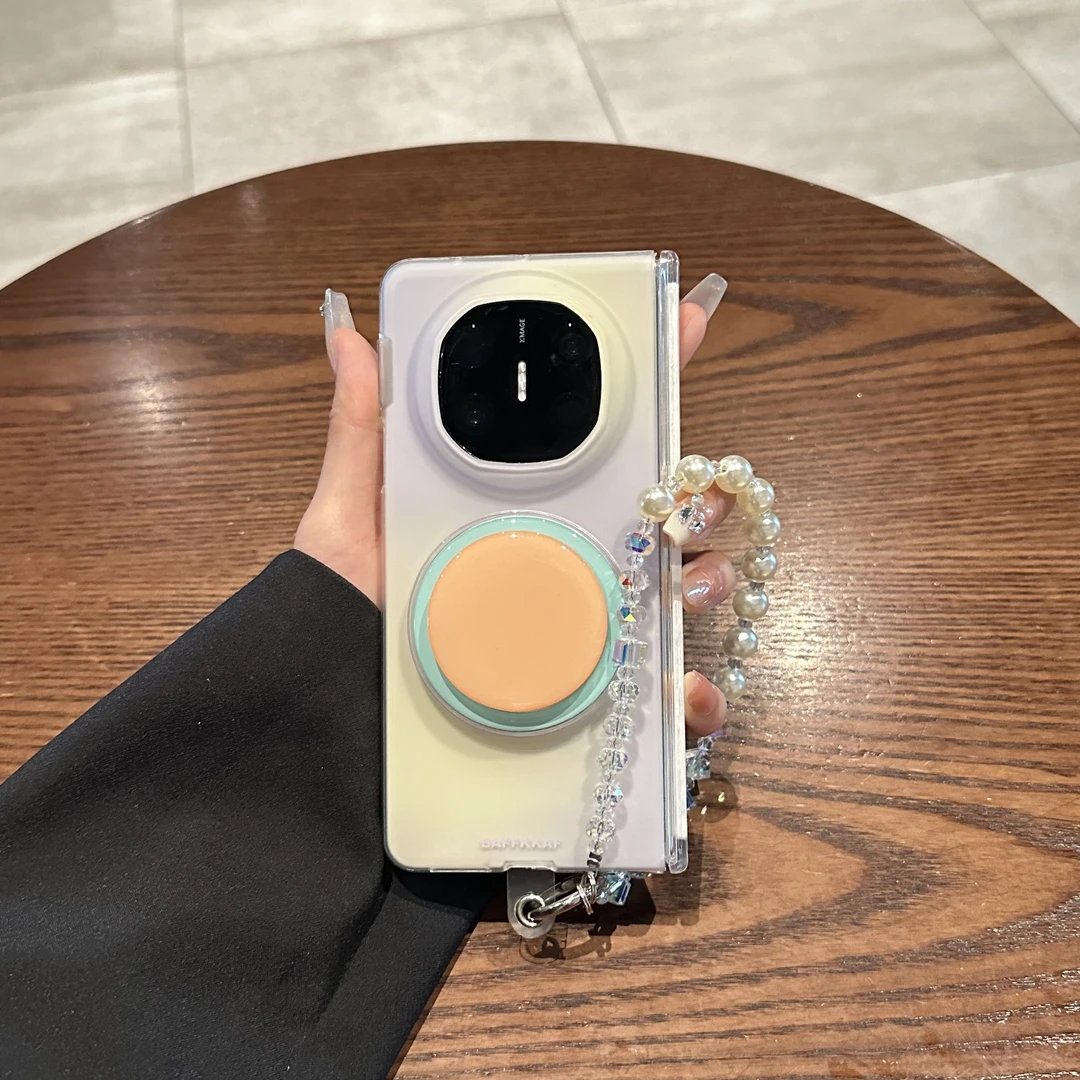 适用华为matex6手机壳matex5典藏版折叠屏多巴胺渐变磁吸全包支架