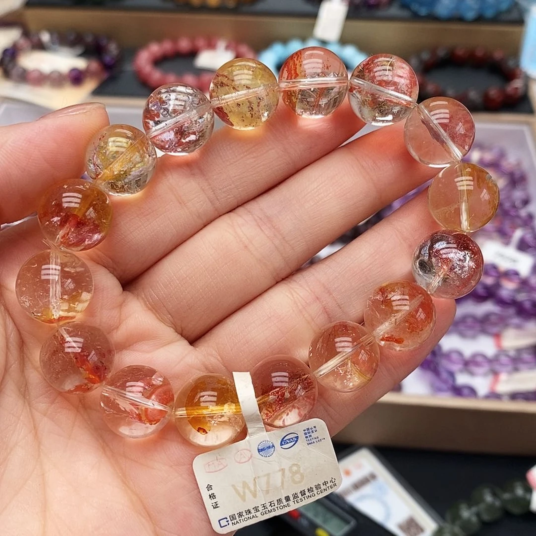 未镶嵌手链水晶W778 锦鲤胶花 13m+