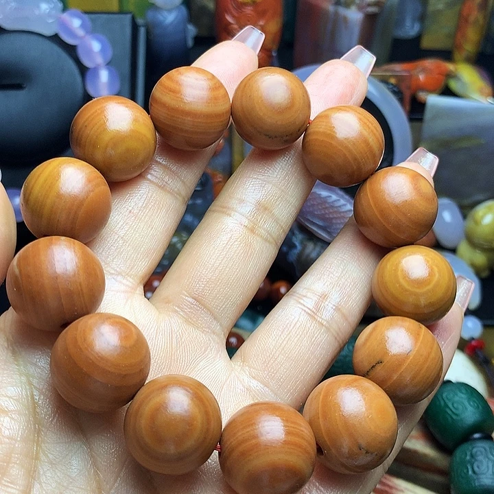 硅化玉未镶嵌手串年轮手串