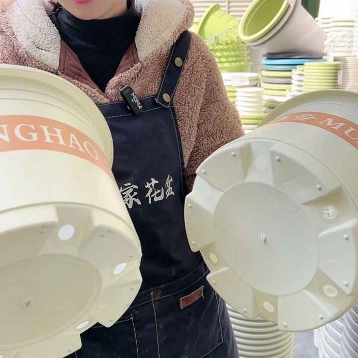 塑料瑕疵矮胖5#加仑米白5个无托