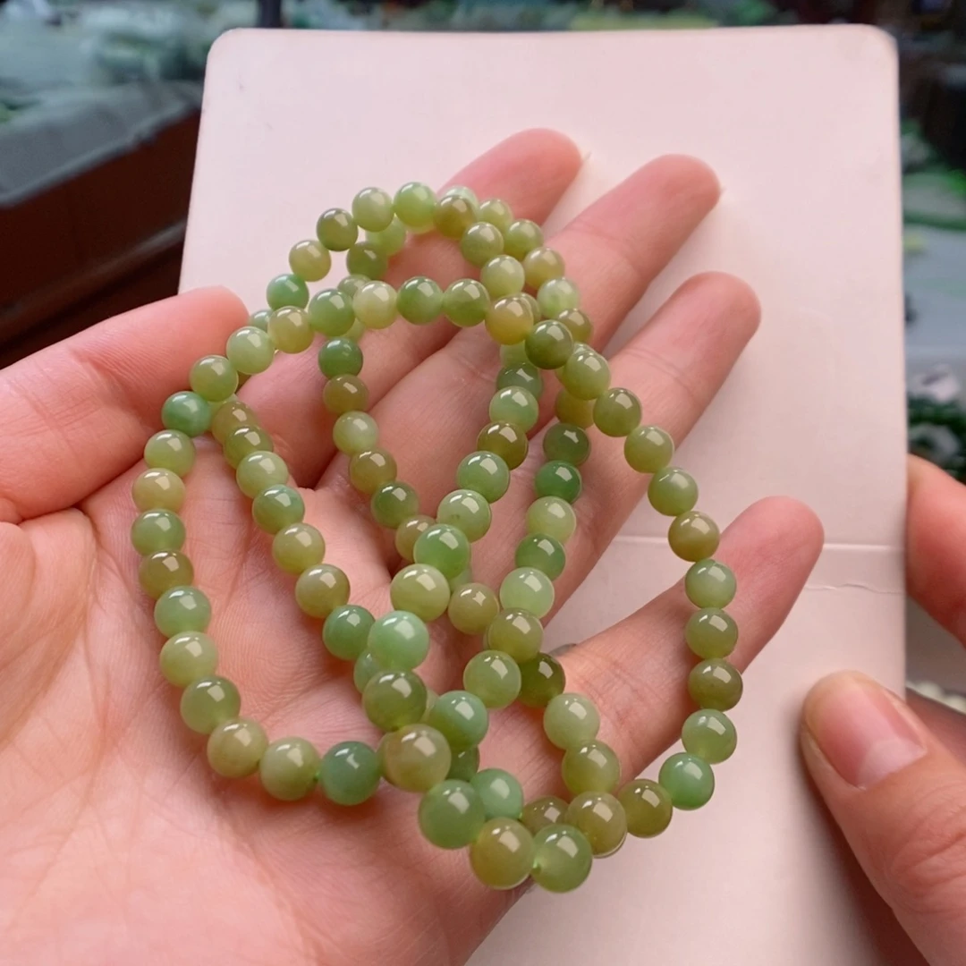 和田玉手链未镶嵌6黑羊洞