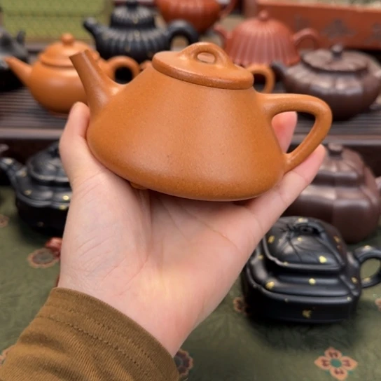茶壶紫砂子冶石瓢黄金段