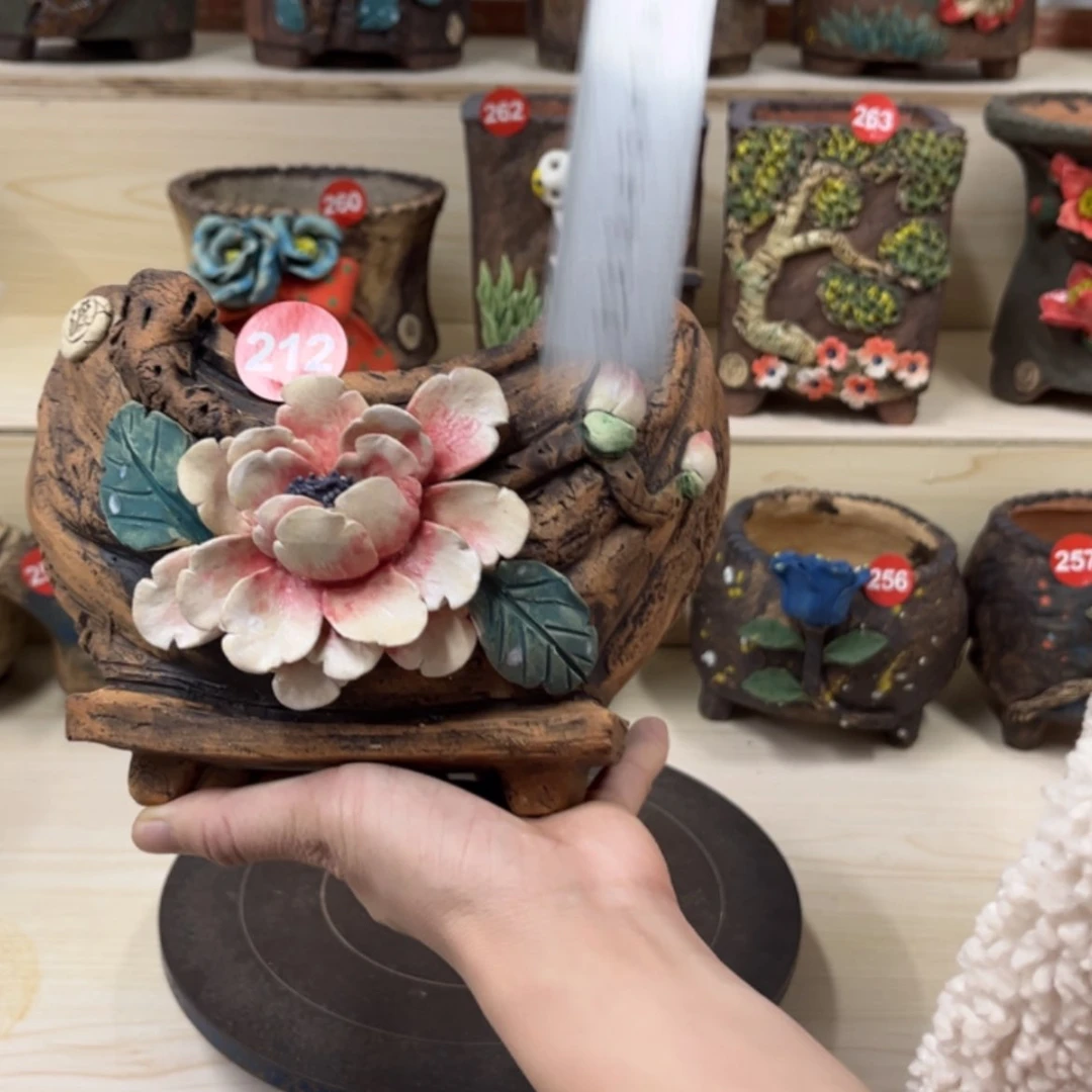 【闪购商品】紫砂花盆212微瑕号内口16×10外高13