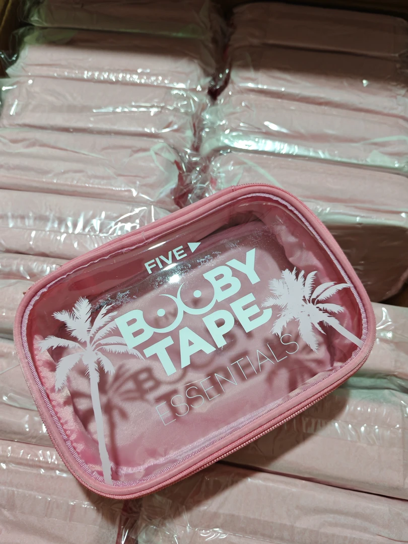 外贸原单小清新透明PVC牛津布手拿化妆包洗漱包收纳袋21*14*7cm