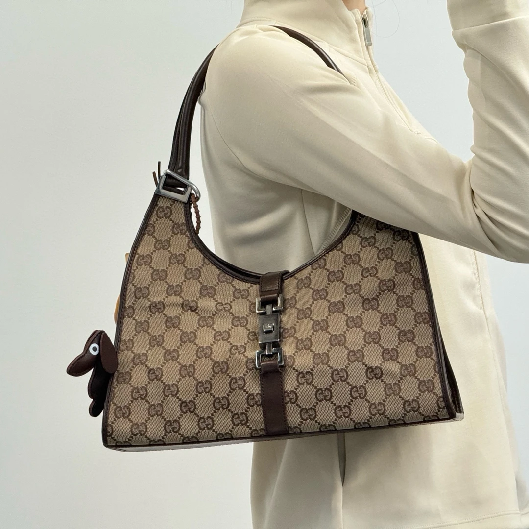 95新 GUCCI/古驰 gucci老花jackie腋下包