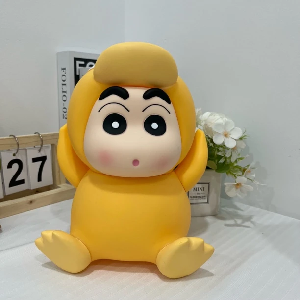 优质版25cm中号坐姿可达鸭小新摆件手办蜡笔小新可爱潮玩手办