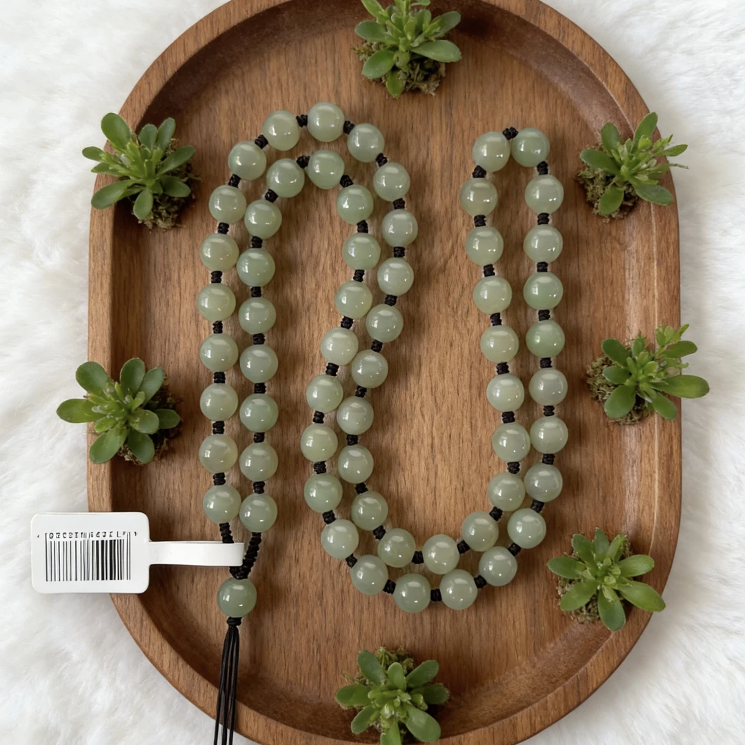 天然和田玉浅晴水圆珠手工编织吊坠挂件绳 多样性发货 拍一发一