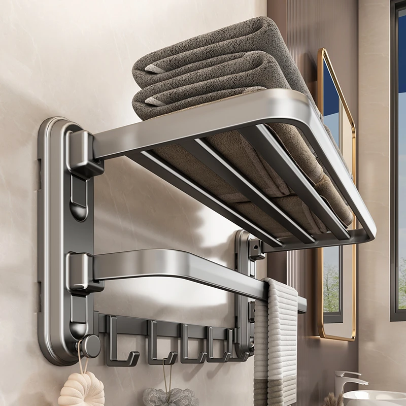 优勤吸盘毛巾架卫生间免打孔壁挂浴巾架厕所挂钩挂杆浴室置物架子