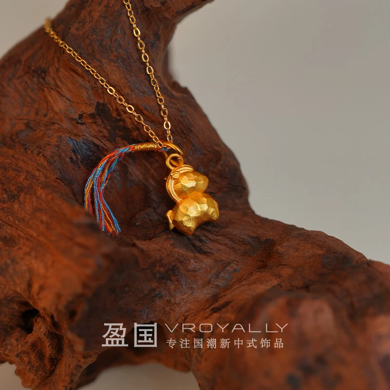 铜合金布艺项链 【马到成功】锤纹小马流苏项链可爱风设计百搭金色