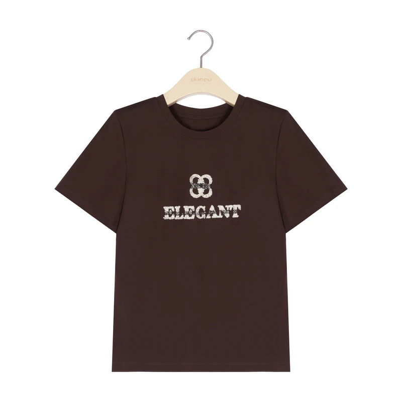 DUNNU/敦奴dunnu夏季时尚百搭休闲宽松圆领半袖女士T恤FU230826