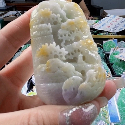 翡翠未镶嵌颈饰一个
