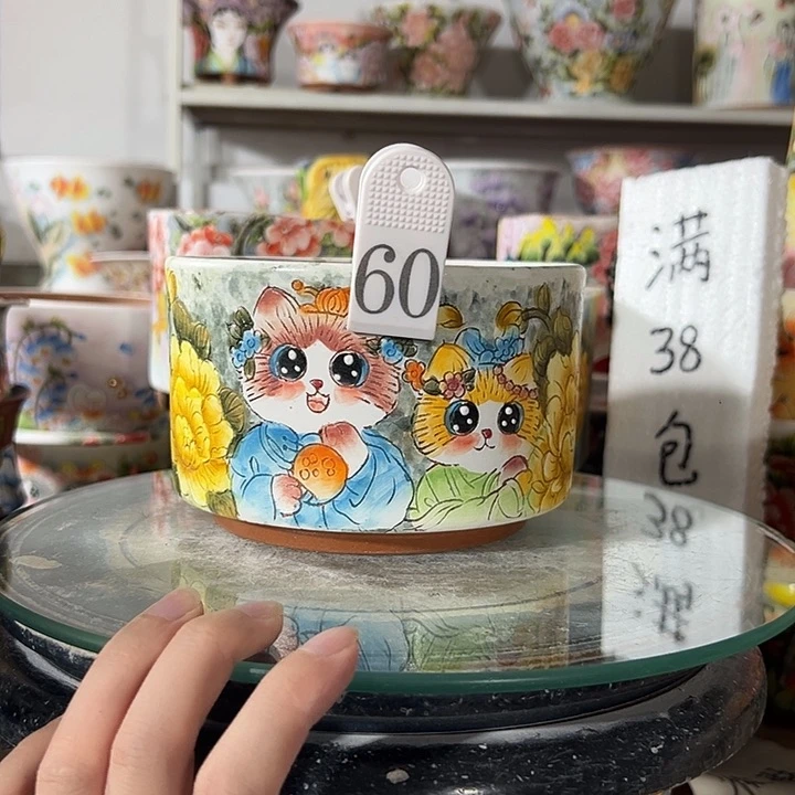 景德镇手绘花盆幸运花盆