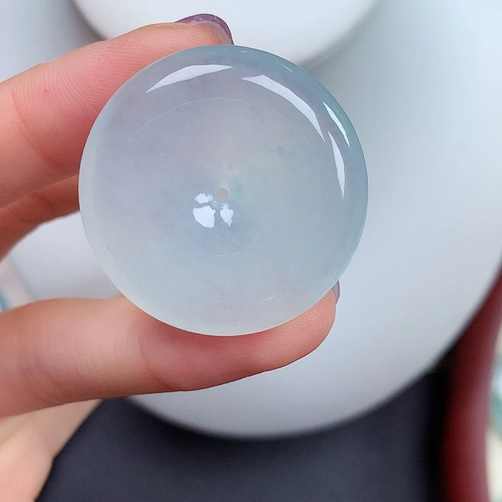 翡翠未镶嵌颈饰平安扣 32.2-6.3mm