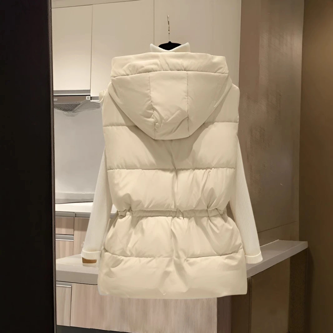 2024秋冬季防寒羽绒棉宽松洋百搭加厚保暖无袖背心