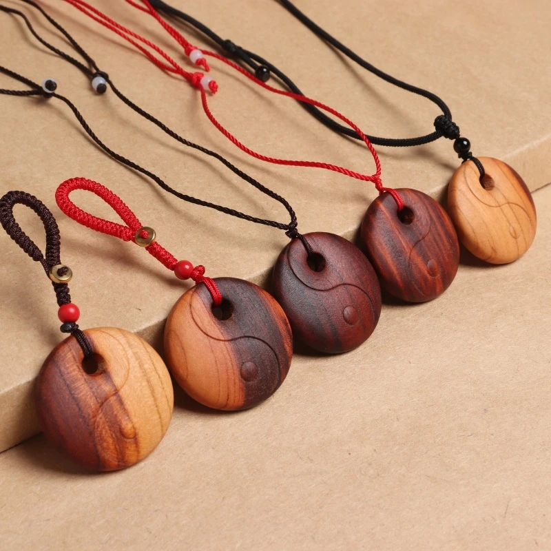 雷击桃木太极平安扣钥匙扣随身携带成人婴儿童挂件