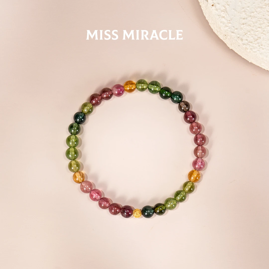 MM · 霓虹 · 巴西碧玺&18k金 精致叠搭百搭手串5mm（多样性发其一）