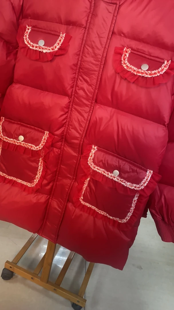 女童连帽羽绒服中长款