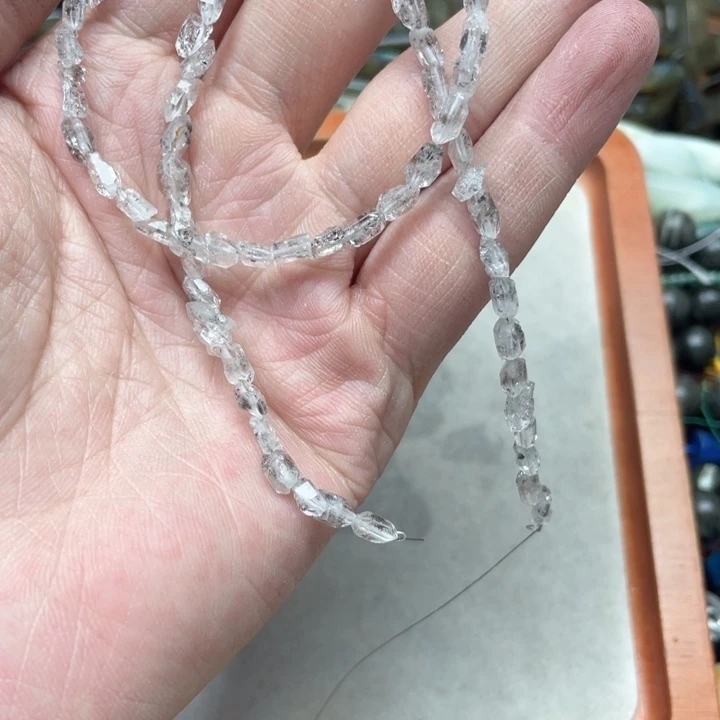 玛瑙/玉髓合金珠宝半成品一条4mm闪灵钻