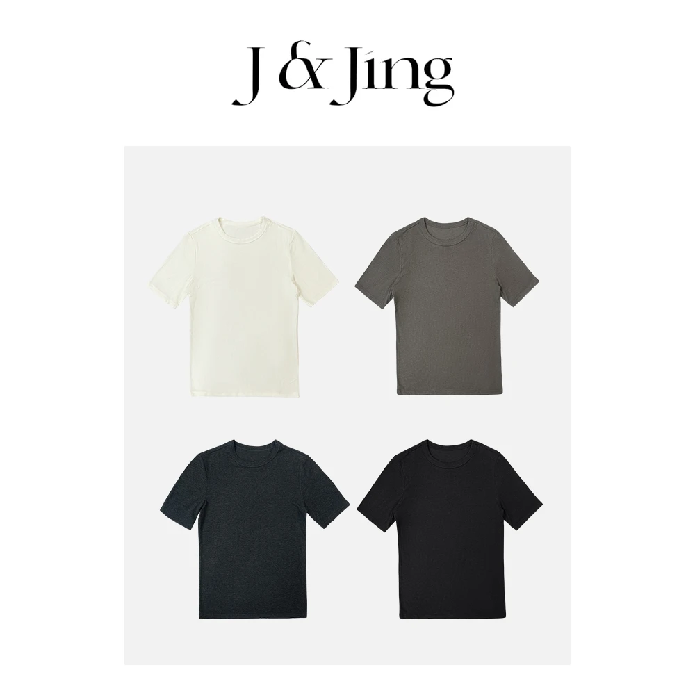 J&Jing-「零出错」-春款上新~修身打底短袖上衣AI18
