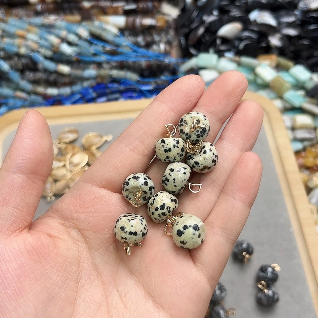 玛瑙/玉髓未镶嵌珠宝半成品斑点苹果4颗