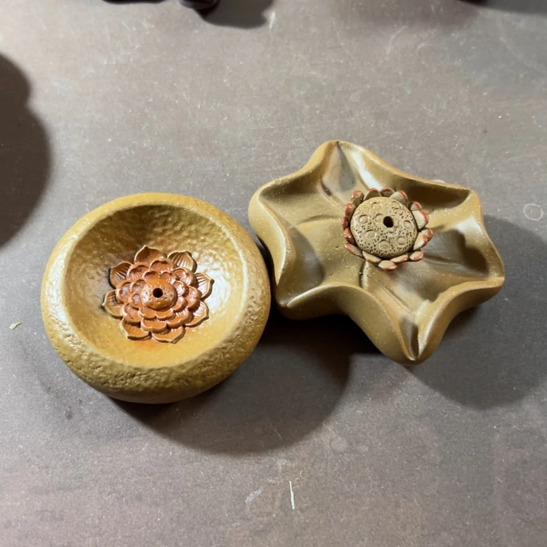 紫砂茶壶欢*紫砂香插一对