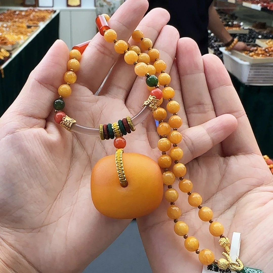 手链琥珀未镶嵌吊坠