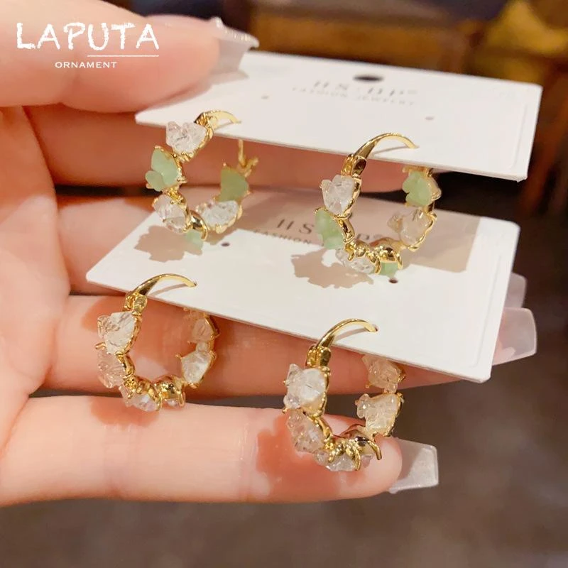 合金合成锆石耳饰 小清新气质时尚甜美水晶爱心耳扣精致轻奢百搭