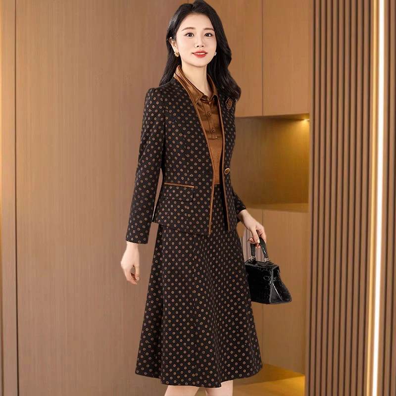 小香风套装连衣裙女春2025新款轻奢高级感爆款西装品牌时尚两件套