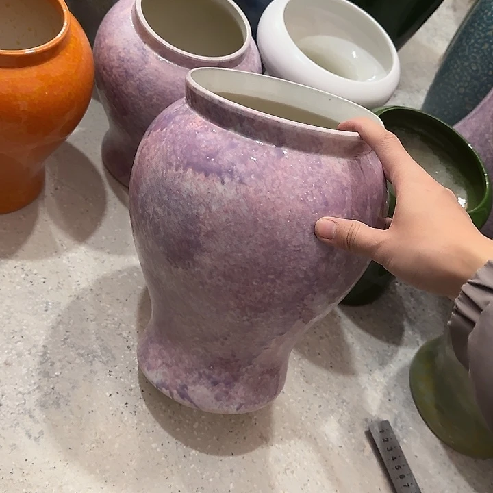 手工艺品钧瓷微瑕有孔孔