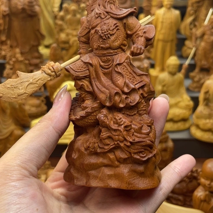 黄金檀御龙关公12公分