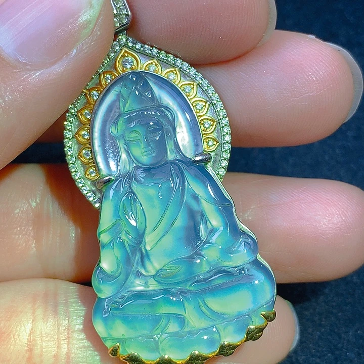 翡翠银S925镶嵌颈饰