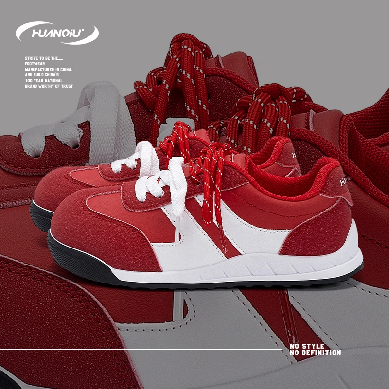 HUANQIU/环球舒适百搭德训休闲板鞋女鞋2025夏季新款低帮小众鞋子