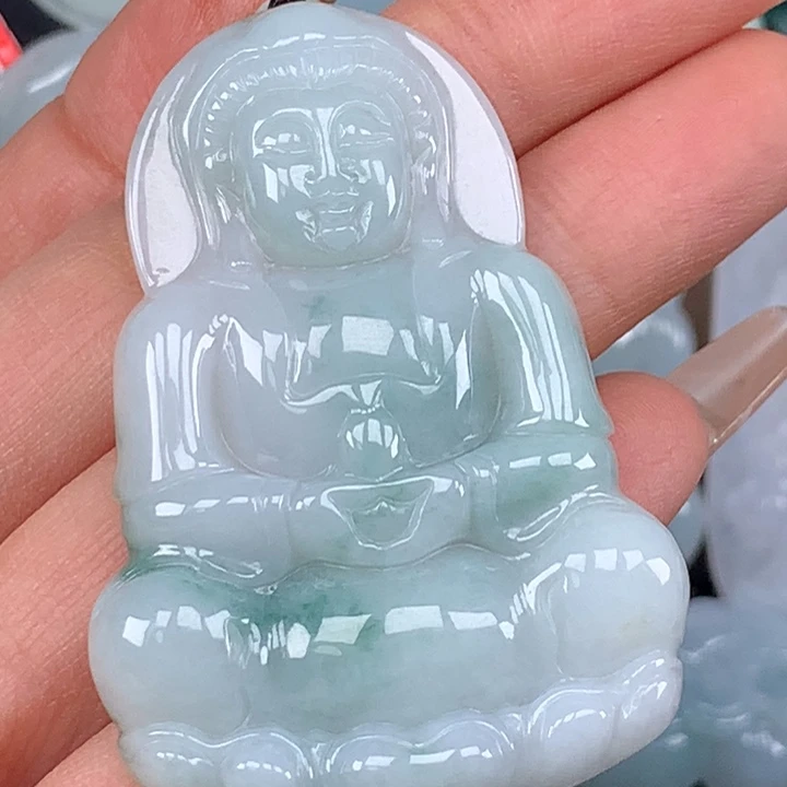 颈饰未镶嵌翡翠玉观音吊坠
