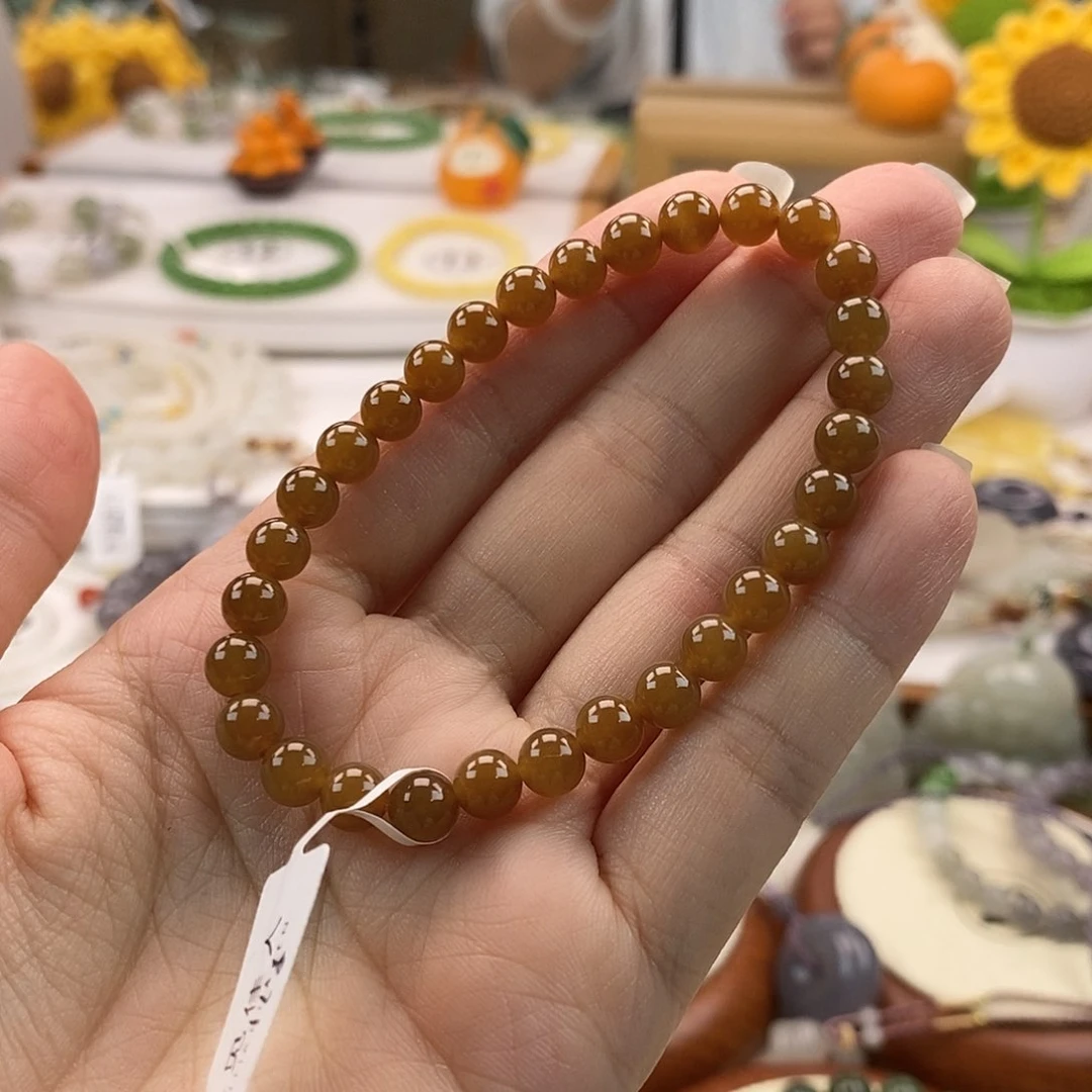 和田玉手串未镶嵌珠**润