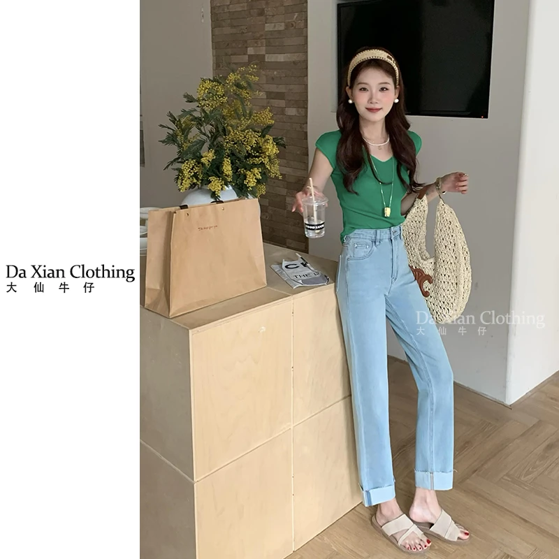 【大仙家】C060 十三行春款有弹牛仔裤韩式舒适时尚百搭女士春夏季