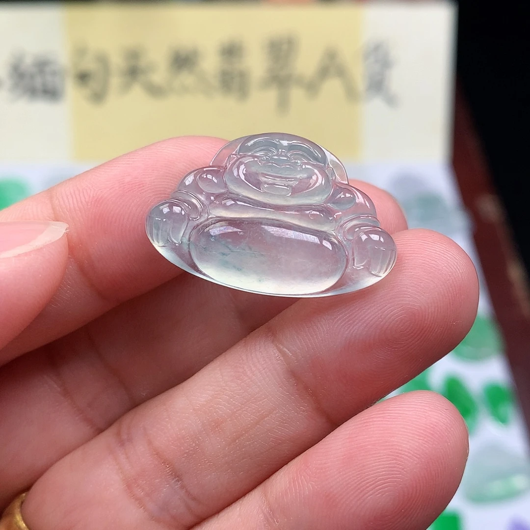 翡翠裸石缅甸天然A货翡翠冰种佛公