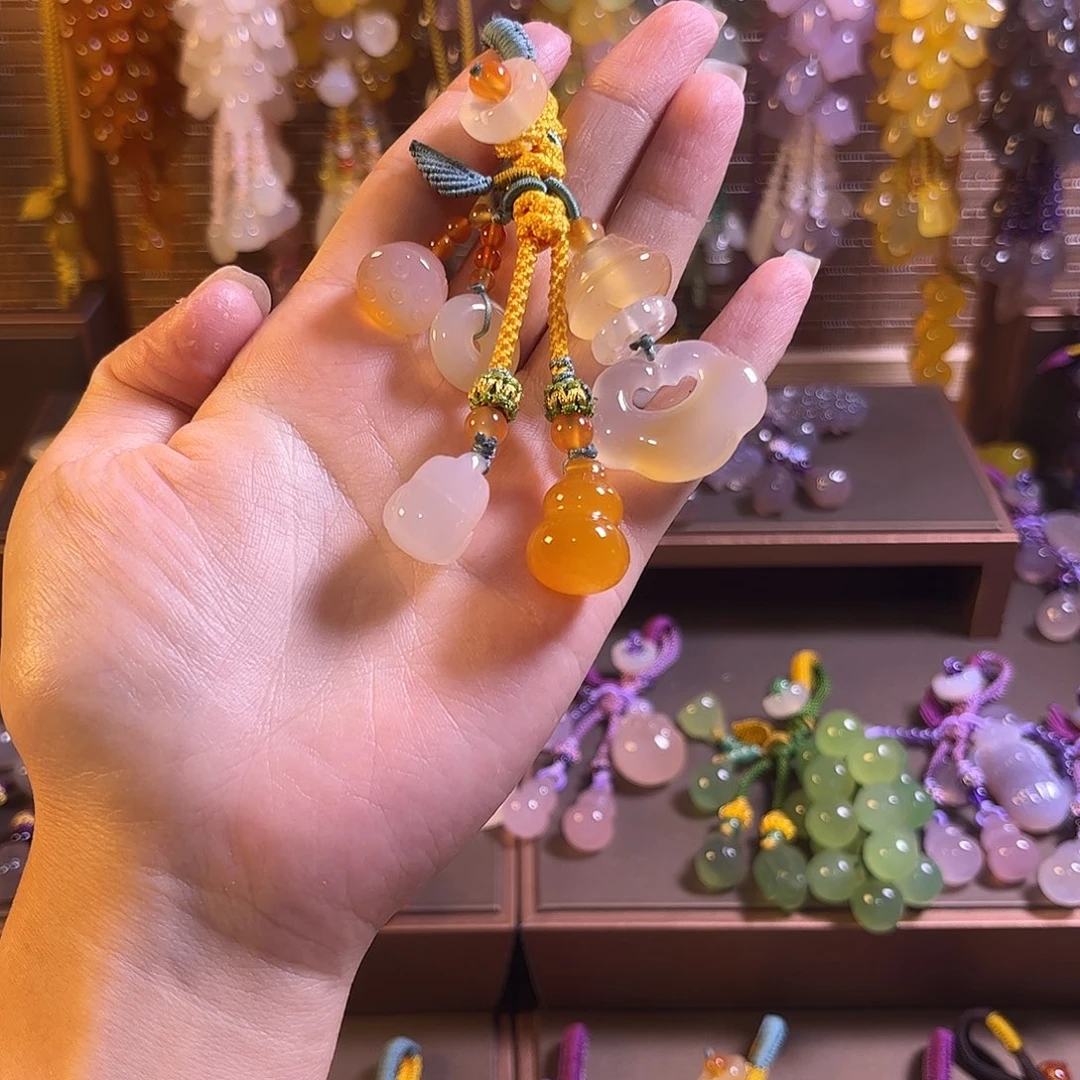 未镶嵌车挂玛瑙/玉髓钥匙扣