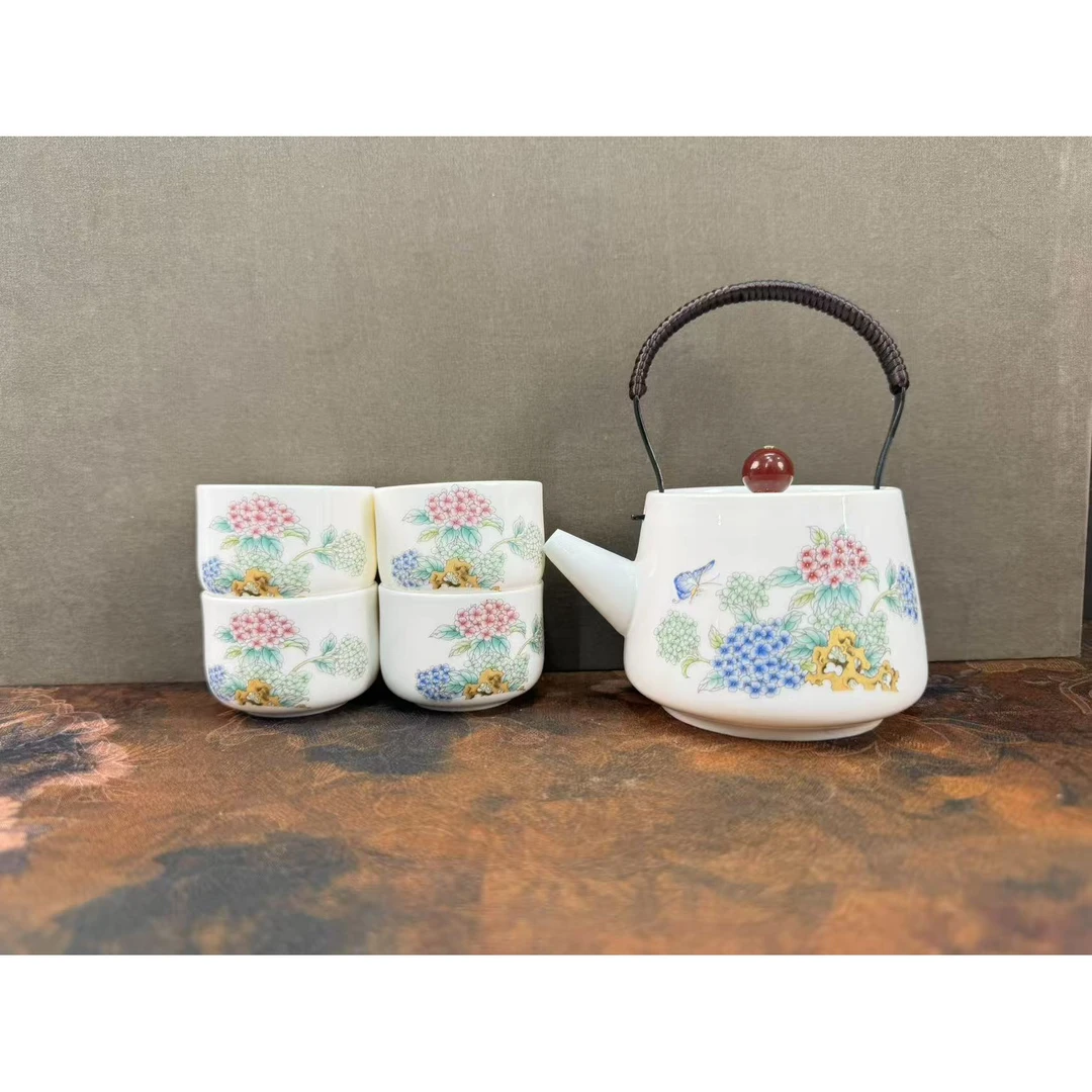 新中式-冰晶玉瓷蝶恋花提梁壶（一壶四杯）217