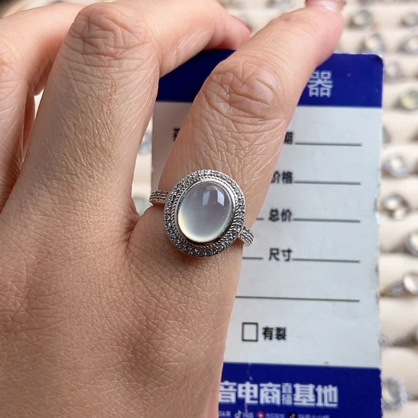 【闪购商品】岫玉戒指银S925镶嵌天****?新疆西藏不包邮