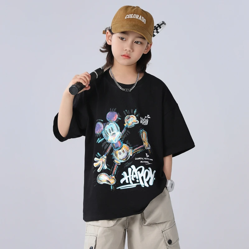 男童夏季短袖T恤2025新款儿童夏款半袖中大童男孩棉质上衣潮牌帅t