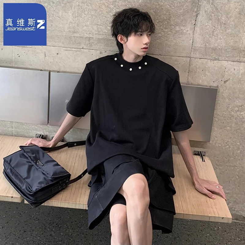 真维斯Z+夏季款短袖上衣美式潮牌高街痞帅金属设计休闲T恤男款潮