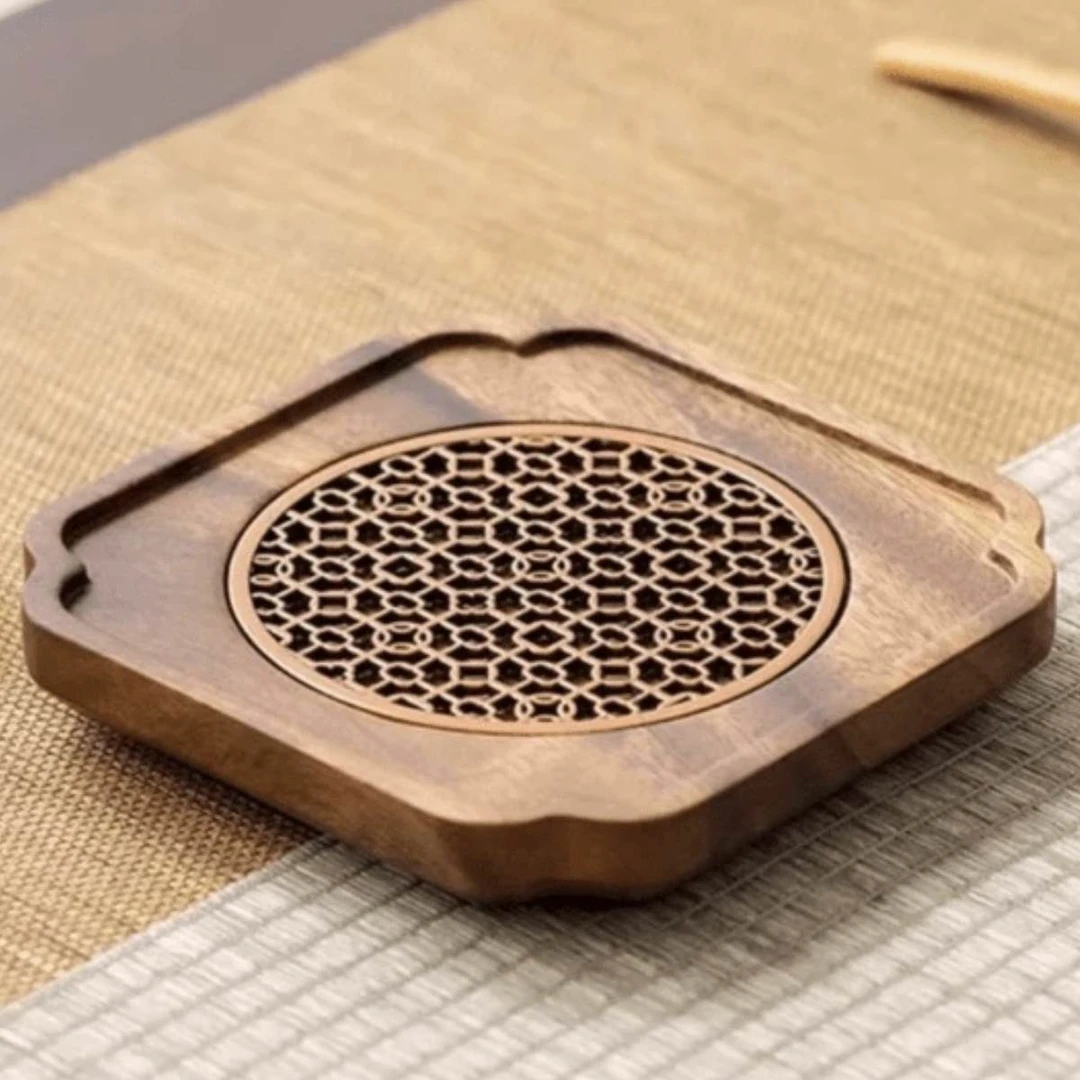 南美胡桃木海棠壶承14*14*2