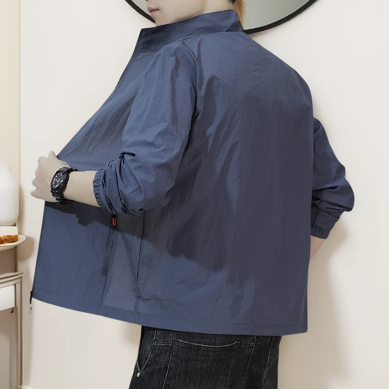 男士夏季户外立领超薄款透气轻薄运动休闲防晒衣夹克外套男防晒服