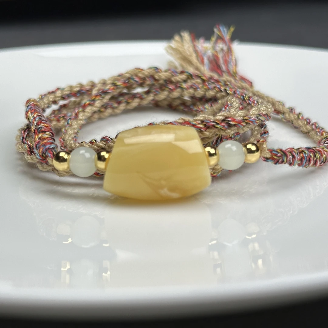 Y5587天然原矿蜜蜡马蹄珠14x20mm1.9克抖音基地质检发货