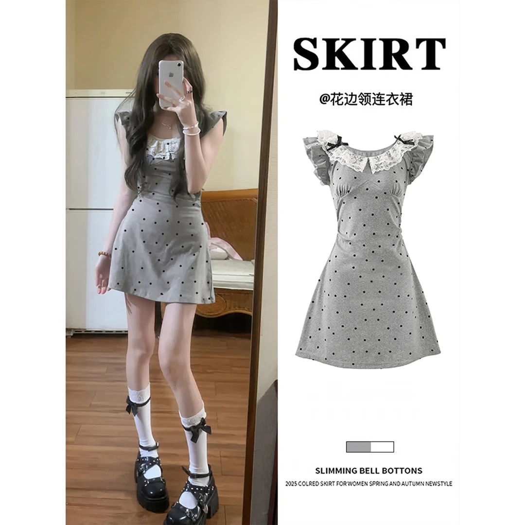 夏日绝美小裙子a字收腰连衣裙女夏小个子独特漂亮掐腰短裙包臀裙