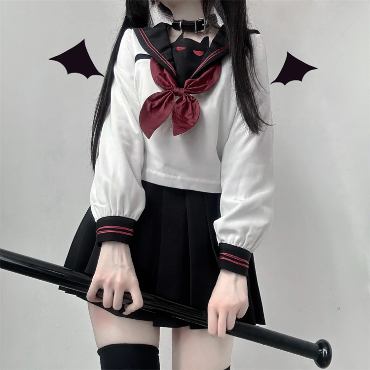 【To Alice】熊之原创Jk制服小恶魔刺绣万圣节关西襟长袖制服上衣