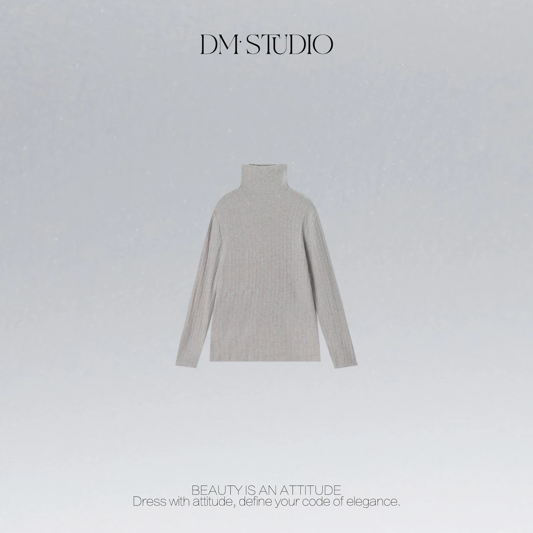 DEDM•STUDIO/100%羊毛减龄慵懒百搭细闪高领套头毛衣2507MY/2396