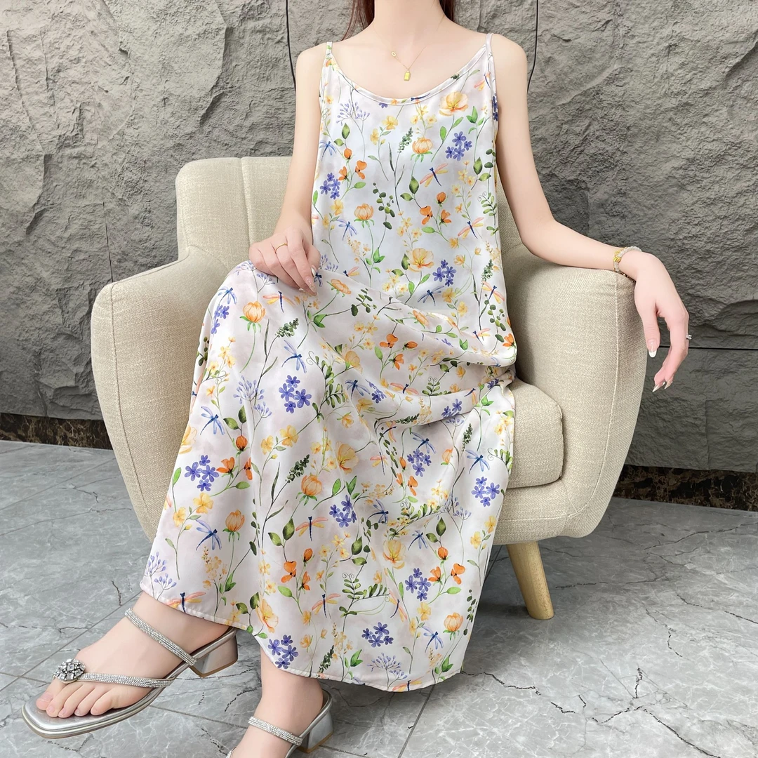 【浪漫花房】春季薄款碎花吊带裙女时尚宽松气质夏季法式印花连衣裙