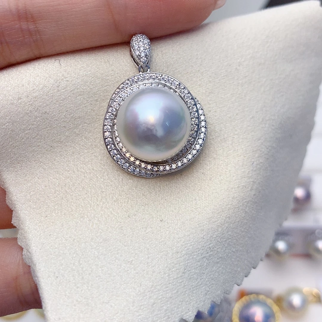 海水珍珠银S925镶嵌颈饰W68